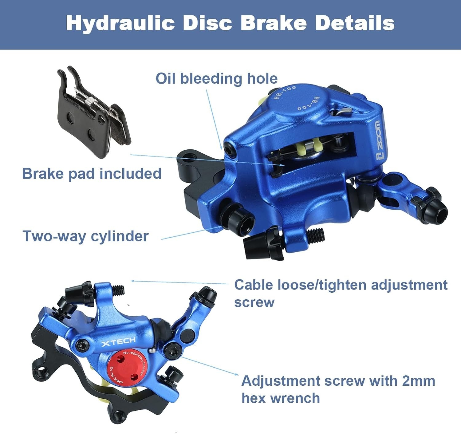 E-Bike Hydraulic Brake Calipers – Black/Red/Gold