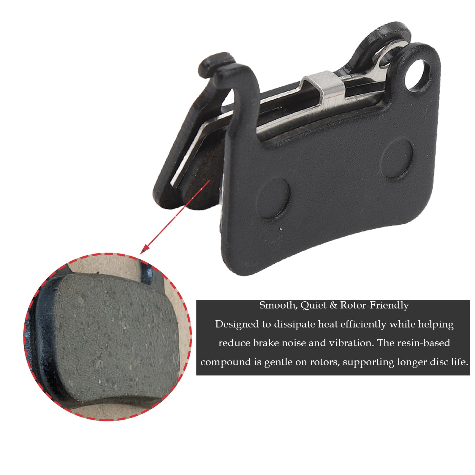 Zoom Semi-Metallic Disc Brake Pads for HB-01, 1 Pair one Caliper