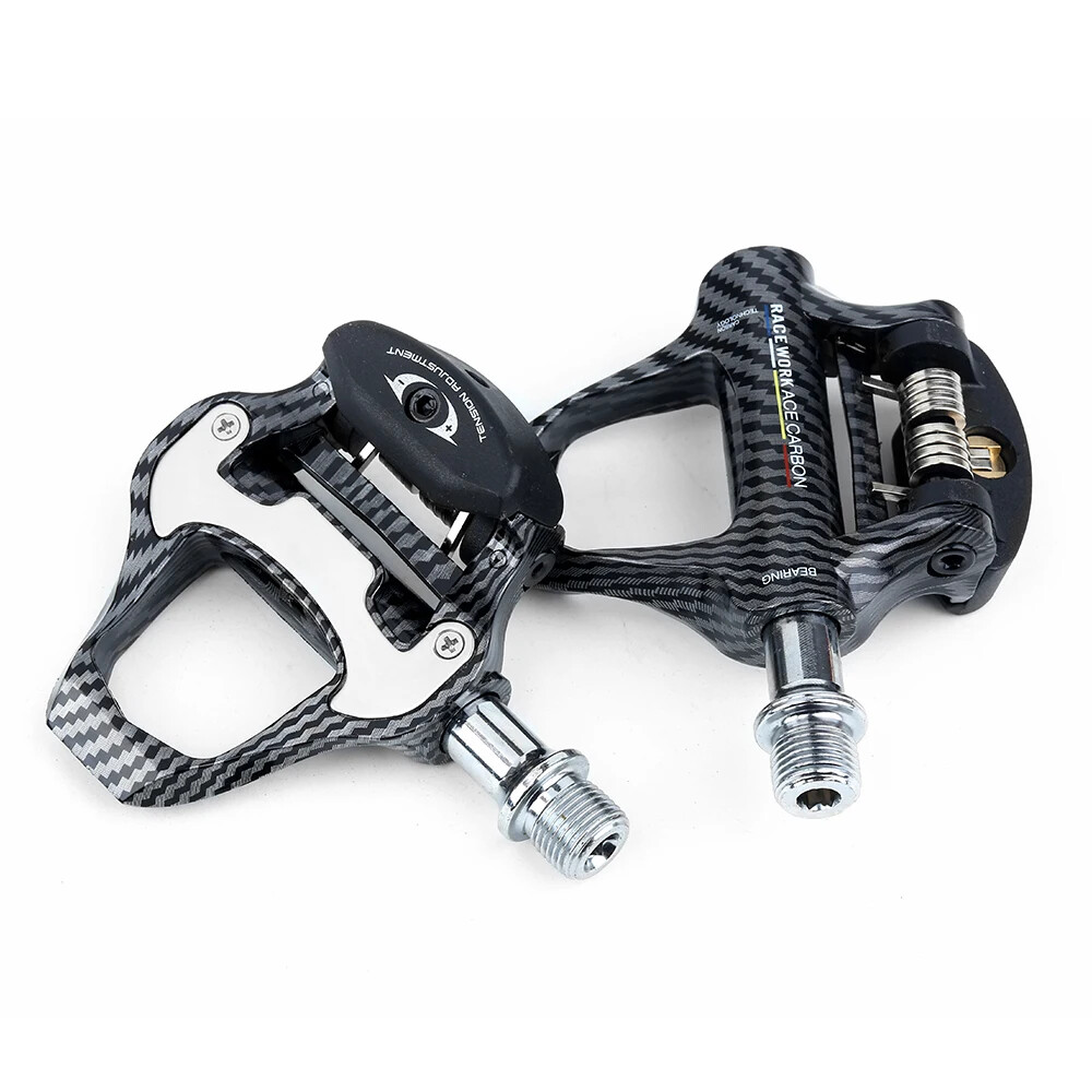 Road Racing Bicycle Footrest Cleat Pedal Carbon Fiber Footrest with Spd Clip