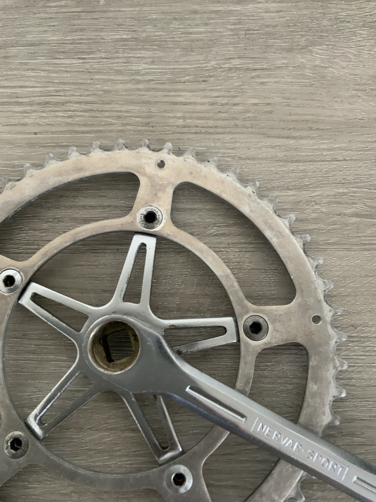 NERVAR SPORT CRANKSET SINGLE 52 CM ROOM FOR A DOUBLE 128 BCD SQUARE TAPER 9/16