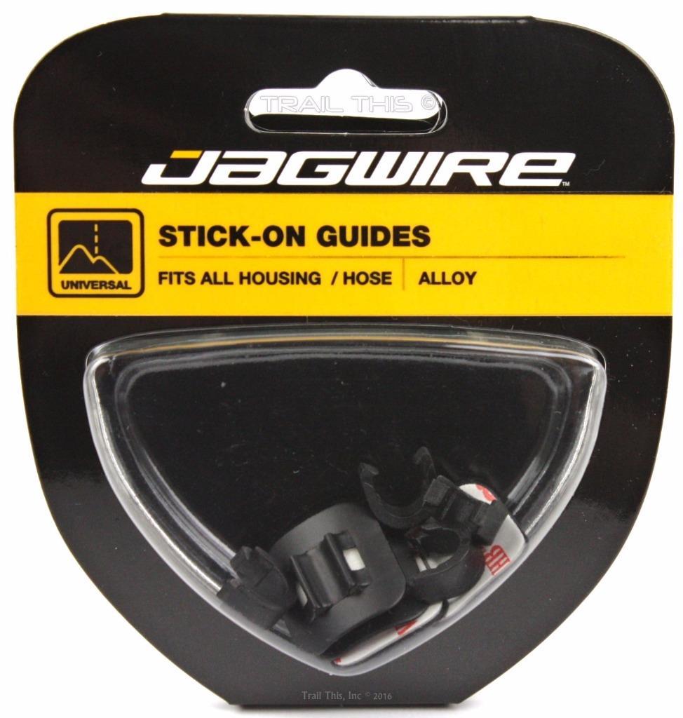 4 – Jagwire Alloy 3M Stick-On Bike Housing / Hose Cable Guides w/ C-Clips Black
