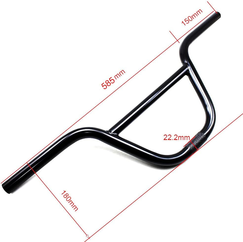 High-Carbon Steel BMX Handlebar with Stem – 585mm, Black Bike Accessory