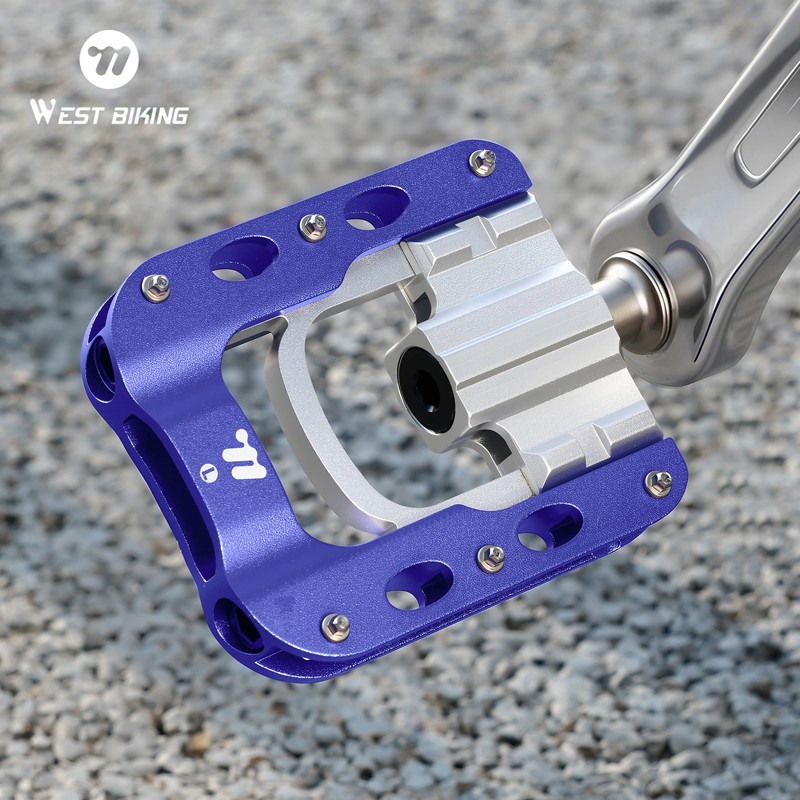 Aluminium Bicycle Foldable Pedals 3 Bearings Cycling Folding Bike Pedals Blue