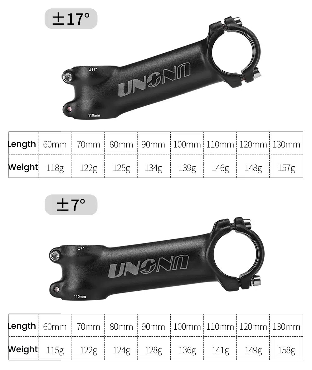 Ultralight Cycling Stem Aluminum Mountain Road Bicycle Stem 7°/17°/35° 60-130mm