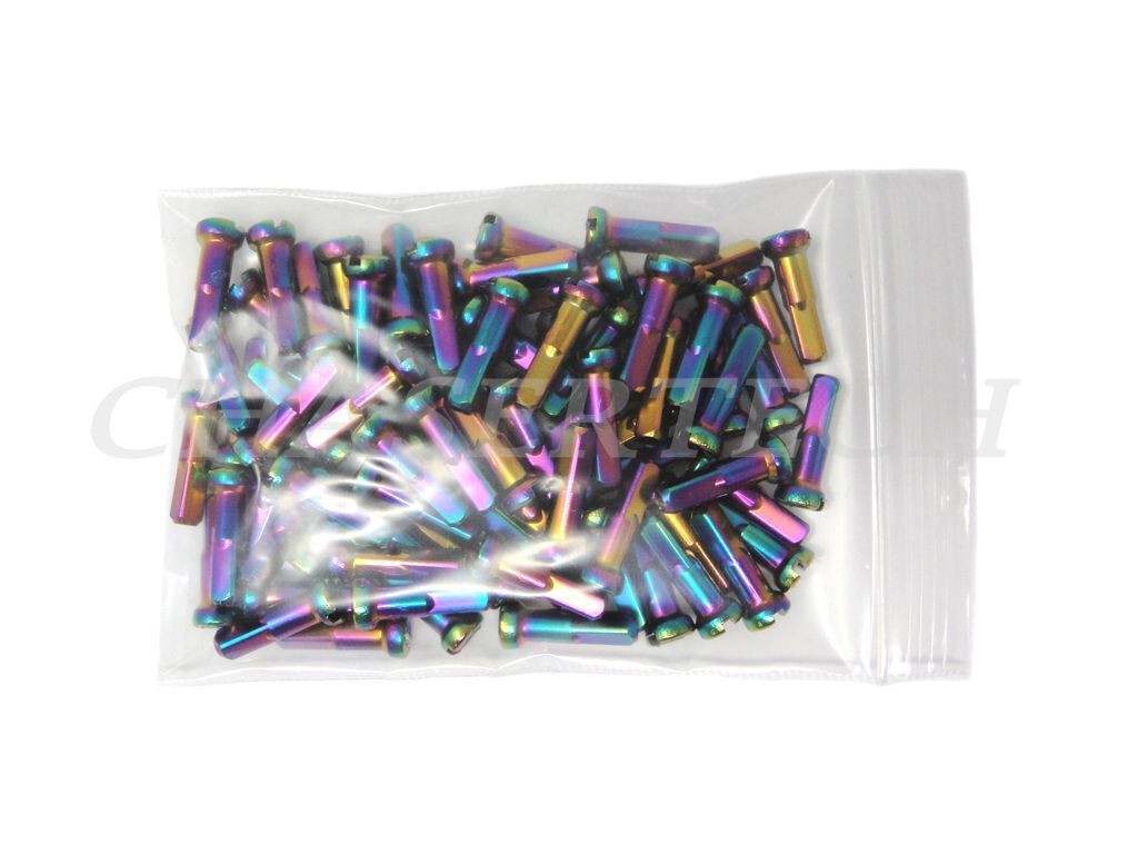 MTB Road BMX Bike 7075 Alloy Spoke Nipples 2.0mm 14G 5/8″ 72 Pcs Oil Slick
