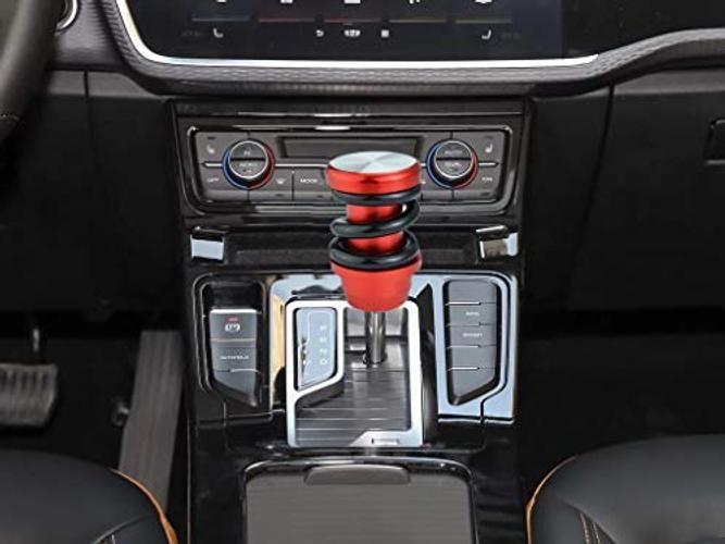 Spring Shifter Knob, Aluminium Alloy Gear Stick Head Manual Auto Black and red