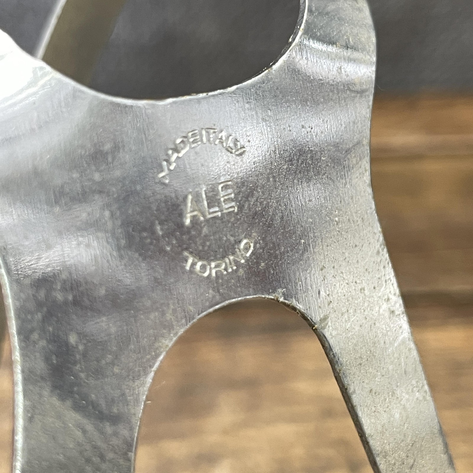 Vintage ALE Sport Toe Clips Silver Steel Pair Road Track Bike Italy Torino 70s