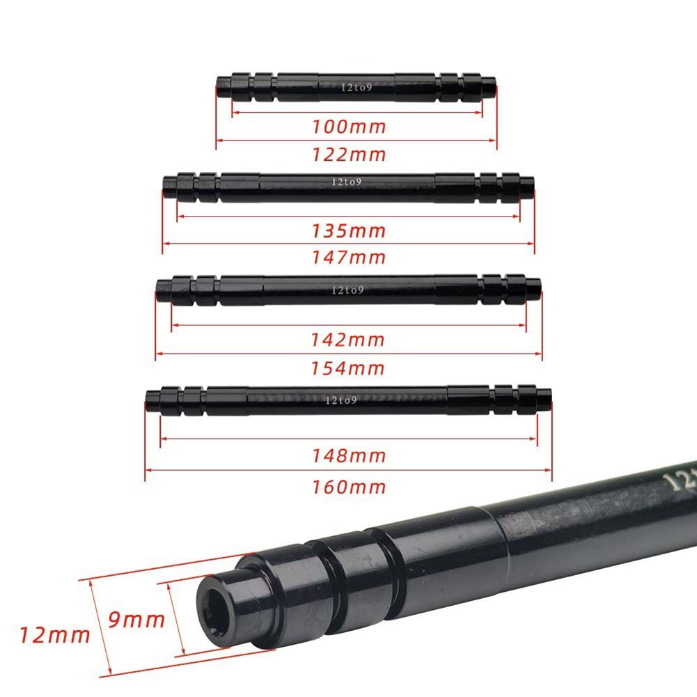 Bike Thru Axle Adapter 100110135142148mm Convert 12 15mm to 9mm QR Hub
