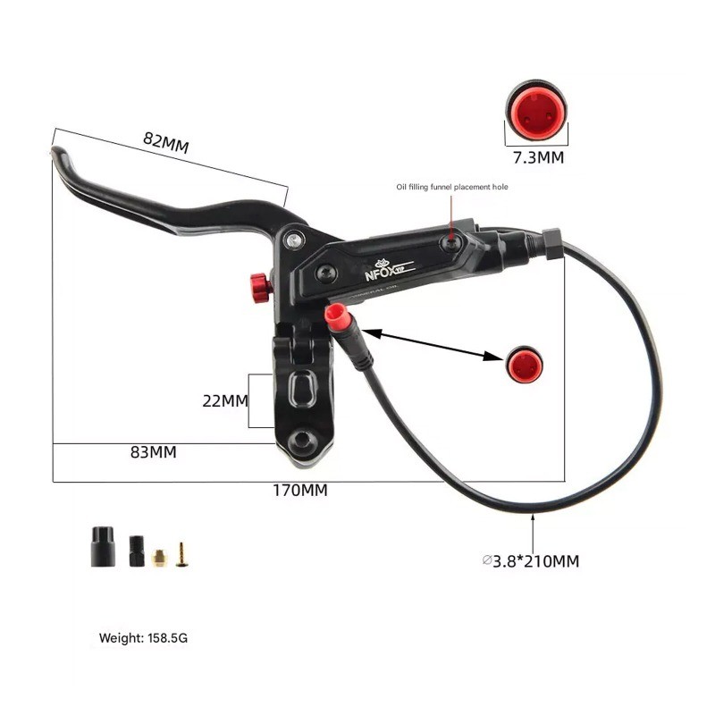 2/3Pin E-bike Oil Brake Lever Hydraulic Brake Left Right Power Off Brake Handle