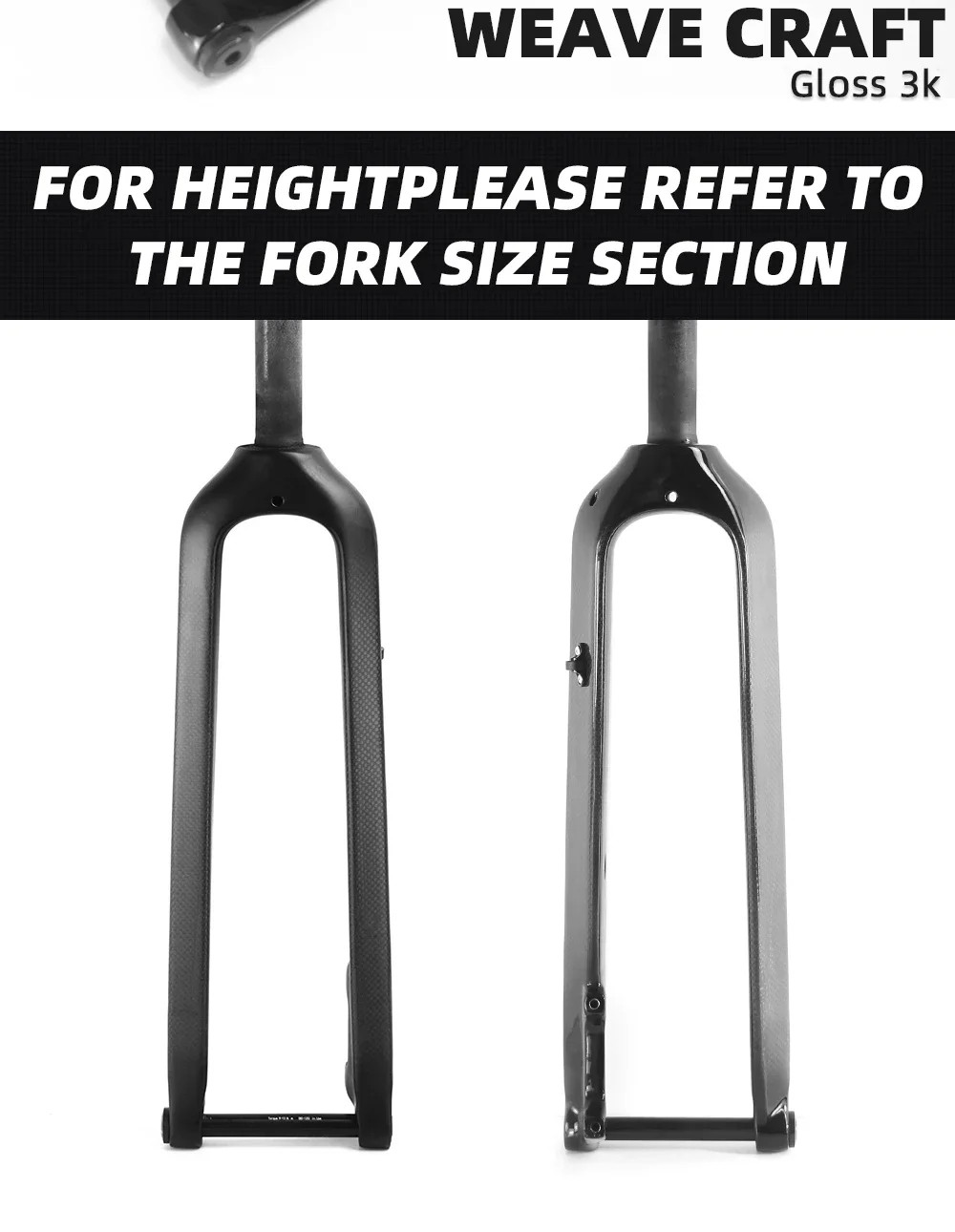 Mountain Carbon Bicycle Fork Bicycle Hard Fork Tube Thru Axle15*100mm Bike Parts