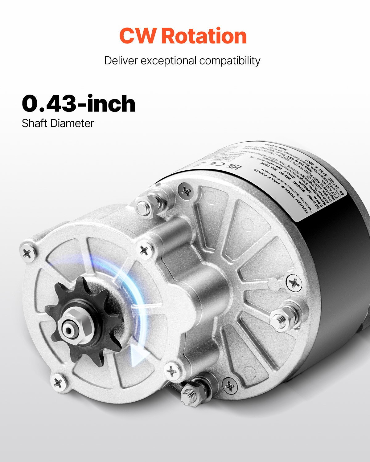 Uimoso 250W 24V DC Motor Kit with Enhanced Speed Controller, 2700 RPM