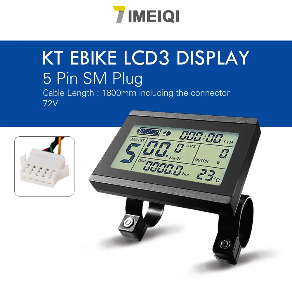 Electric Bike Intelligent Display LCD3 Waterproof SM Plug 36V 48V 52V 60V 72V