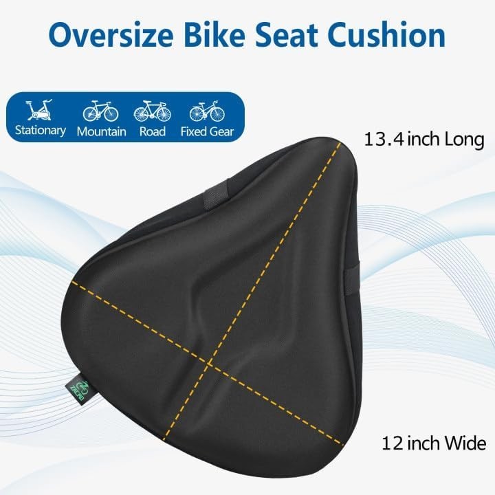 Impact-Absorbing Bicycle Seat Cover with Silicone Anti-Slip Design for Stability