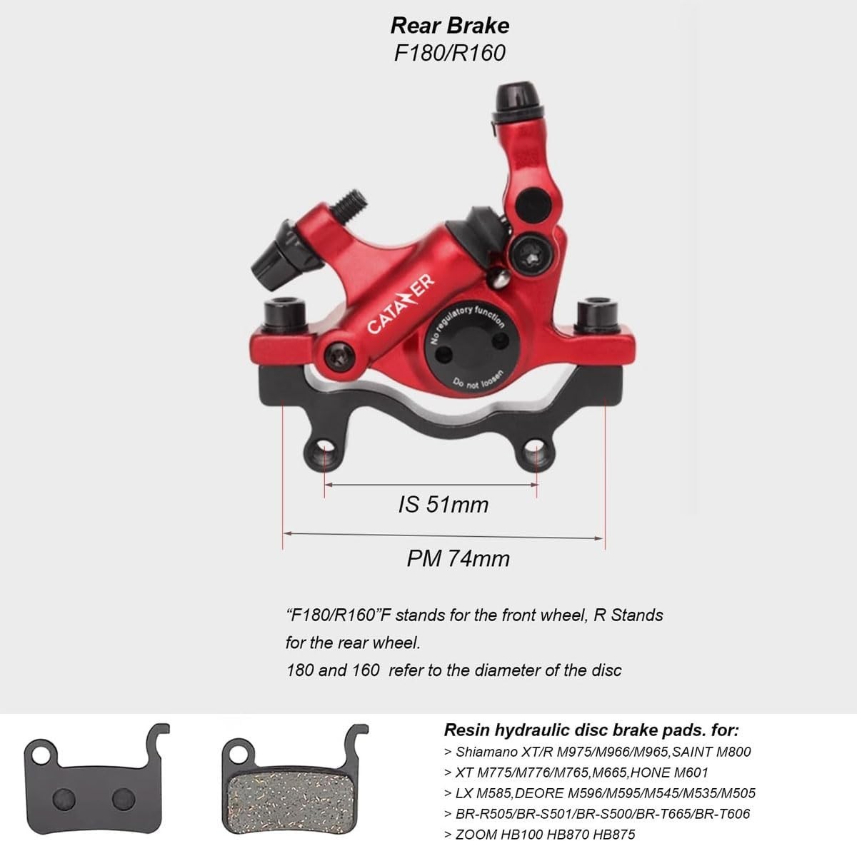 XTECH HB-100 Hydraulic Disc Brake Caliper Set – Front & Rear for MTB & E-Bikes
