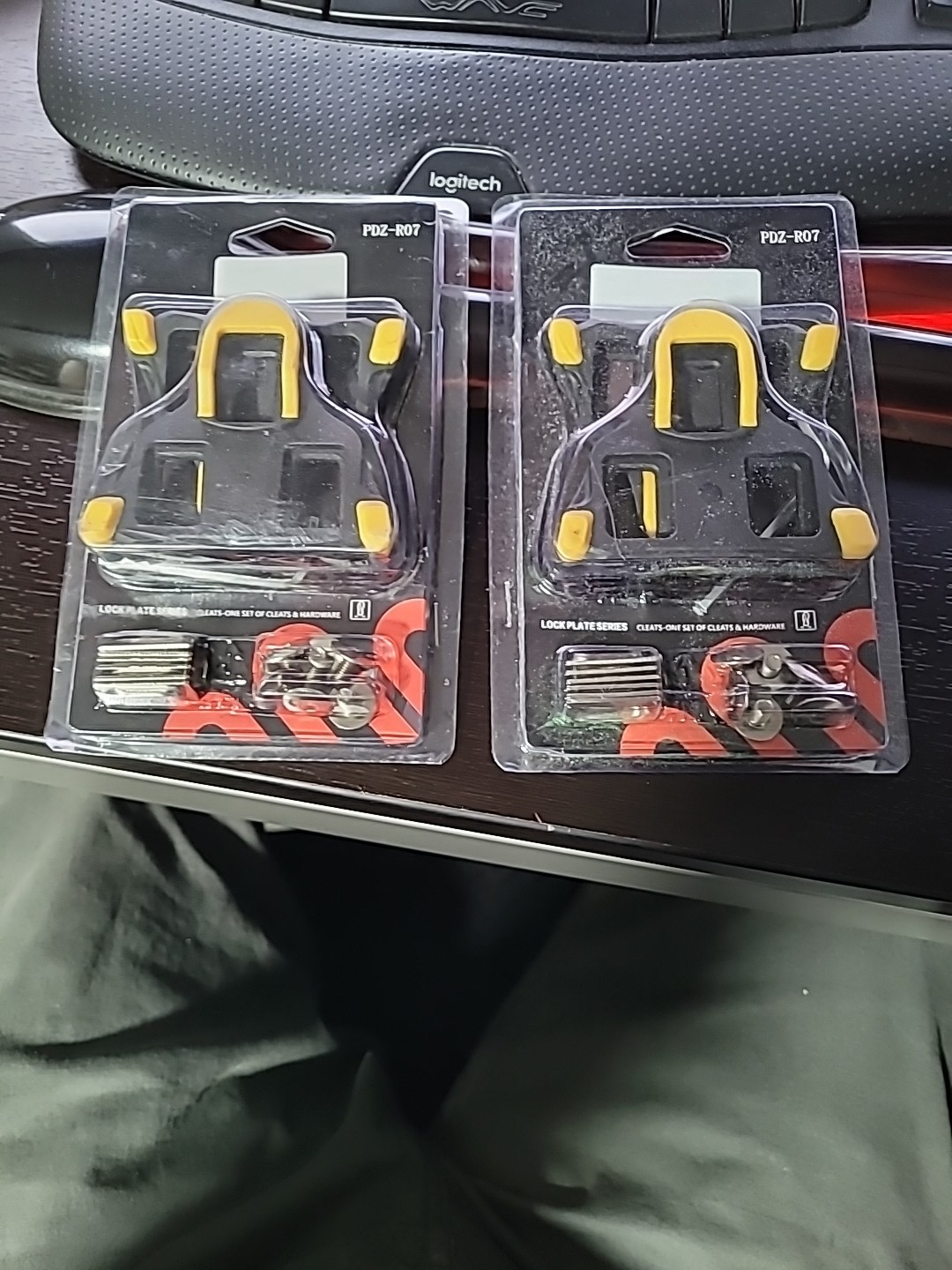 2 Pack – Promend PDZ-R07 Road Bike SPD-SL Pedal Cleats 6° Float Yellow/Black