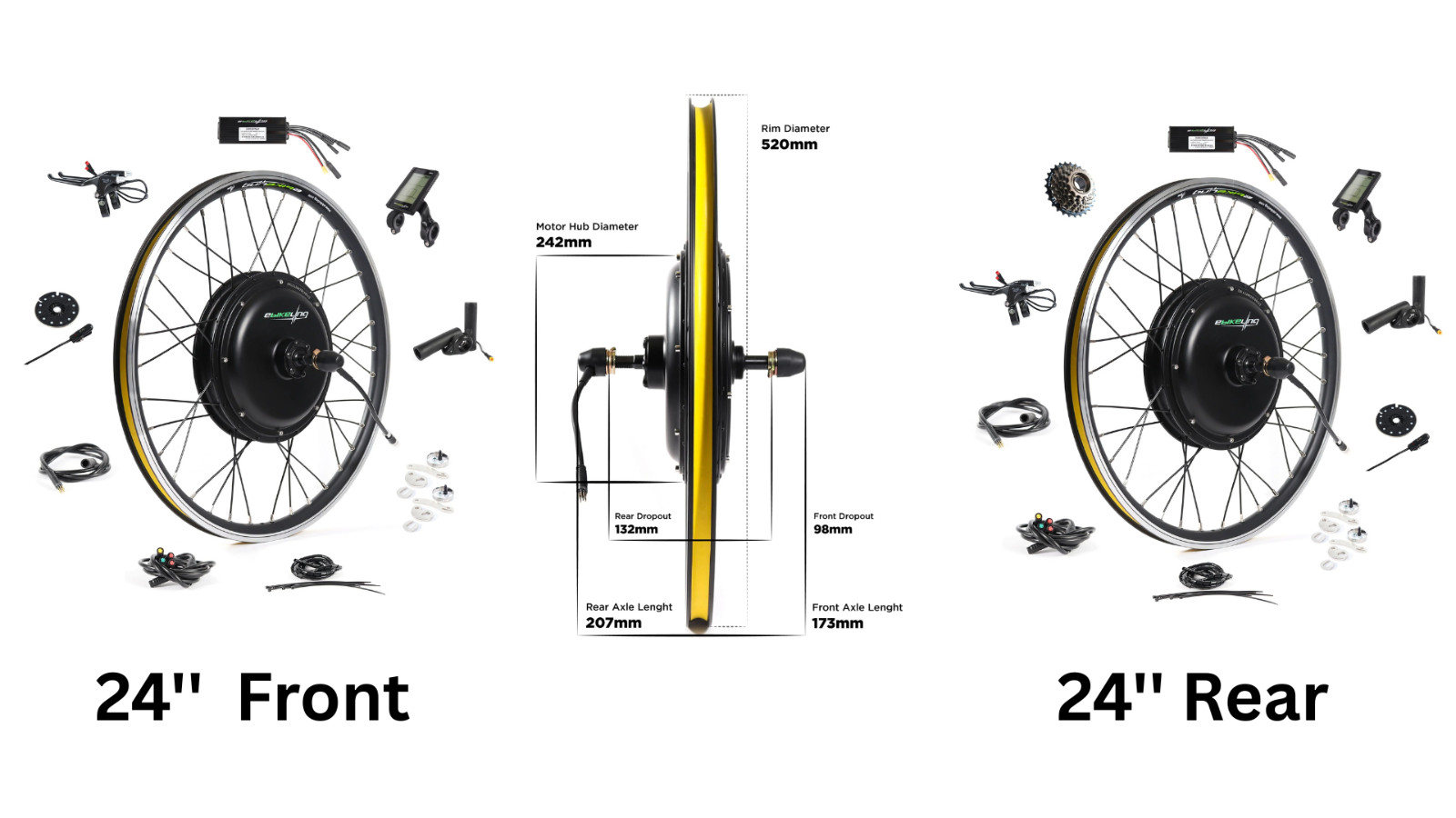 eBikeling Waterproof 48V 1200W Direct Drive Motor Electric Ebike Conversion Kit