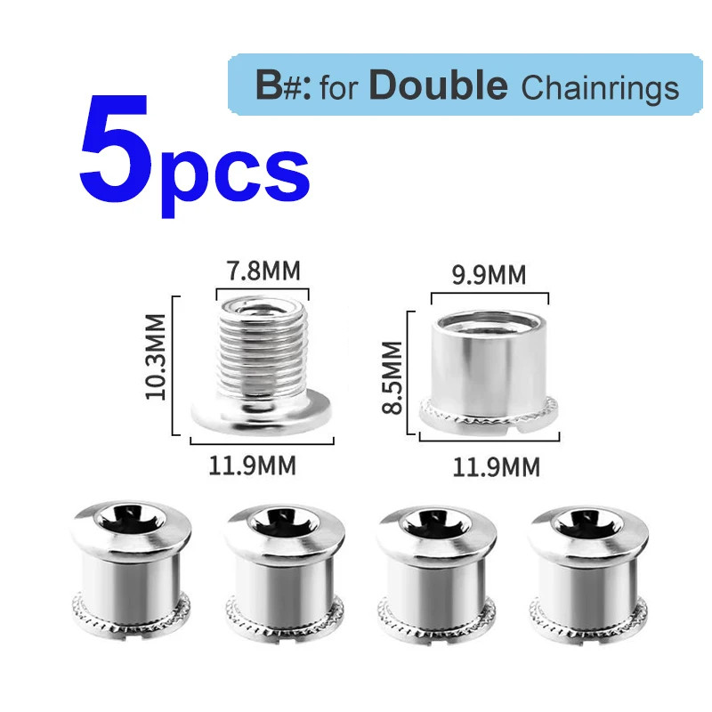 Bike Chainring Bolts M8 Screws 5/20Pcs MTB Road Crankset Single Double Triple