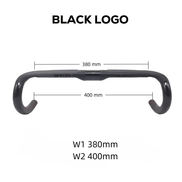 Road Bike Handlebar 380mm/400mm/420mm/440mm Black Matt Fully Internal Routing