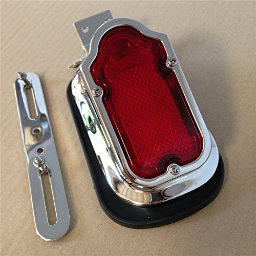 XKMT-Chromed Heavy Metal Aluminum Tombstone Brake Tail Light Metal Light Red