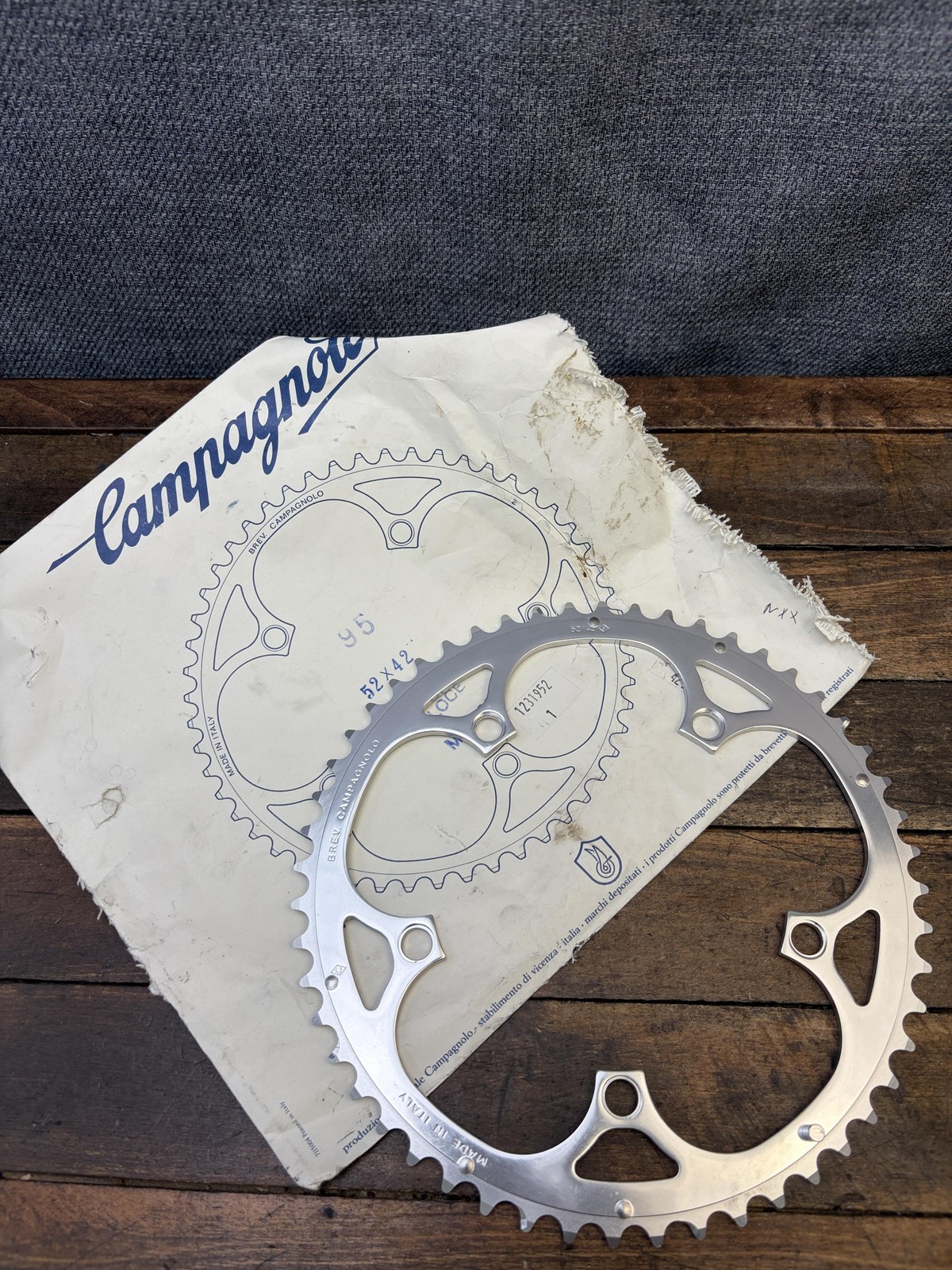 Vintage Campagnolo 52T Chainring 135 BCD NOS 5-Arm Silver Italy Athena Veloce