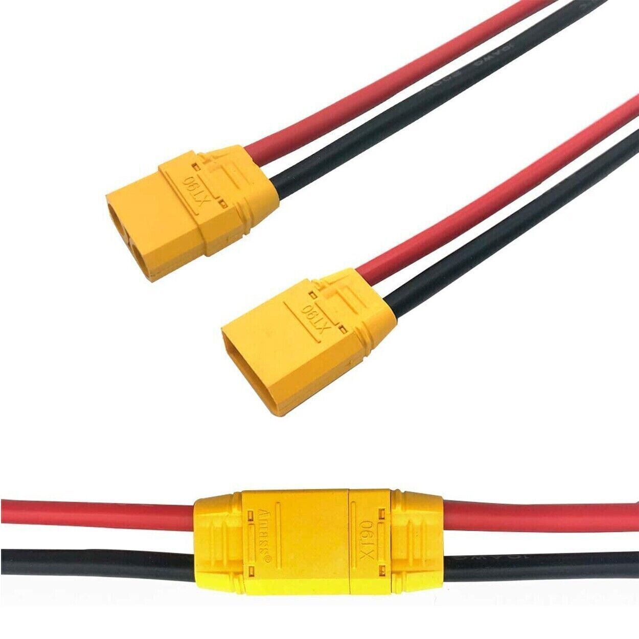 XT90 Male Connector Plug Lead Li-Ion Ebike Battery Charge Cable 10 AWG 100MM RC