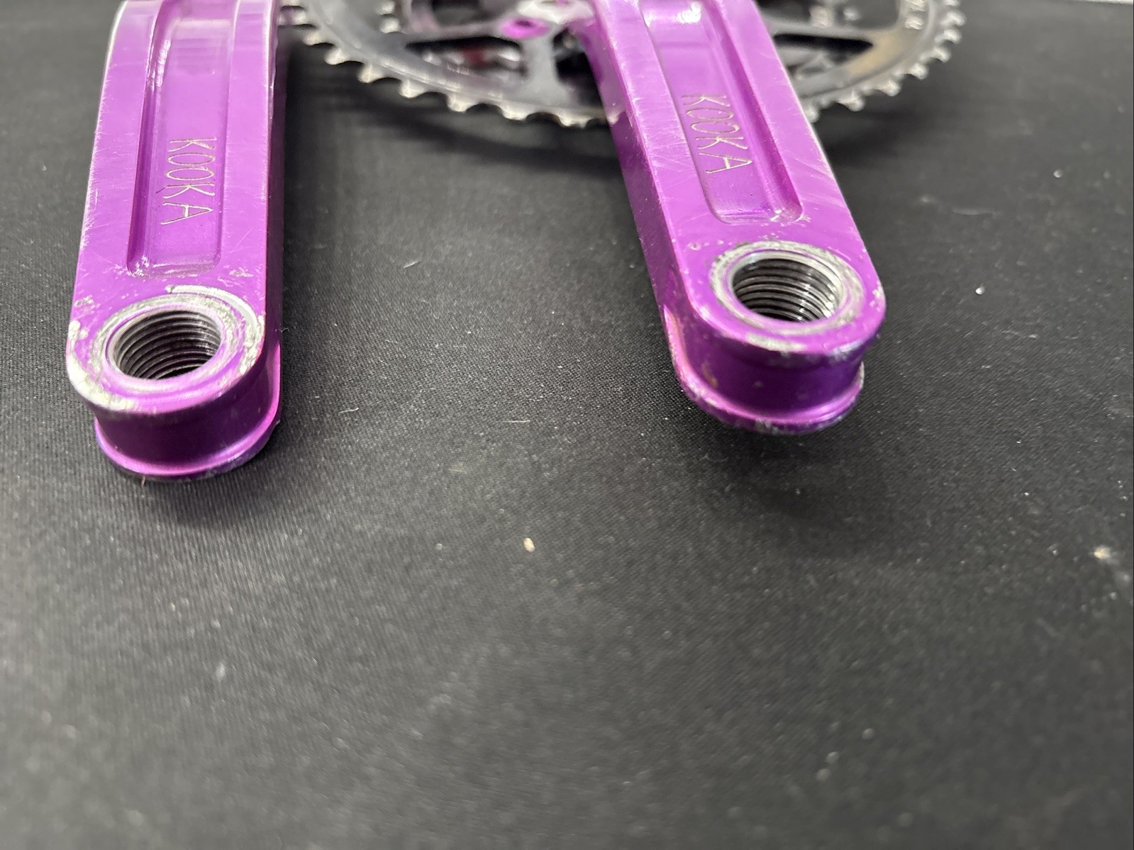 Kooka Vintage Crankset Triple 44/32/22 Purple 3DV, Black , 175mm Square Taper