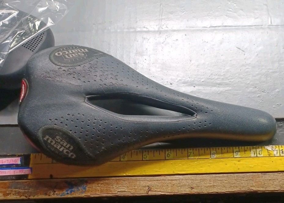 Vintage Selle San Marco Era Bicycle Saddle Seat Italy Aymano Carbon Fiber Used