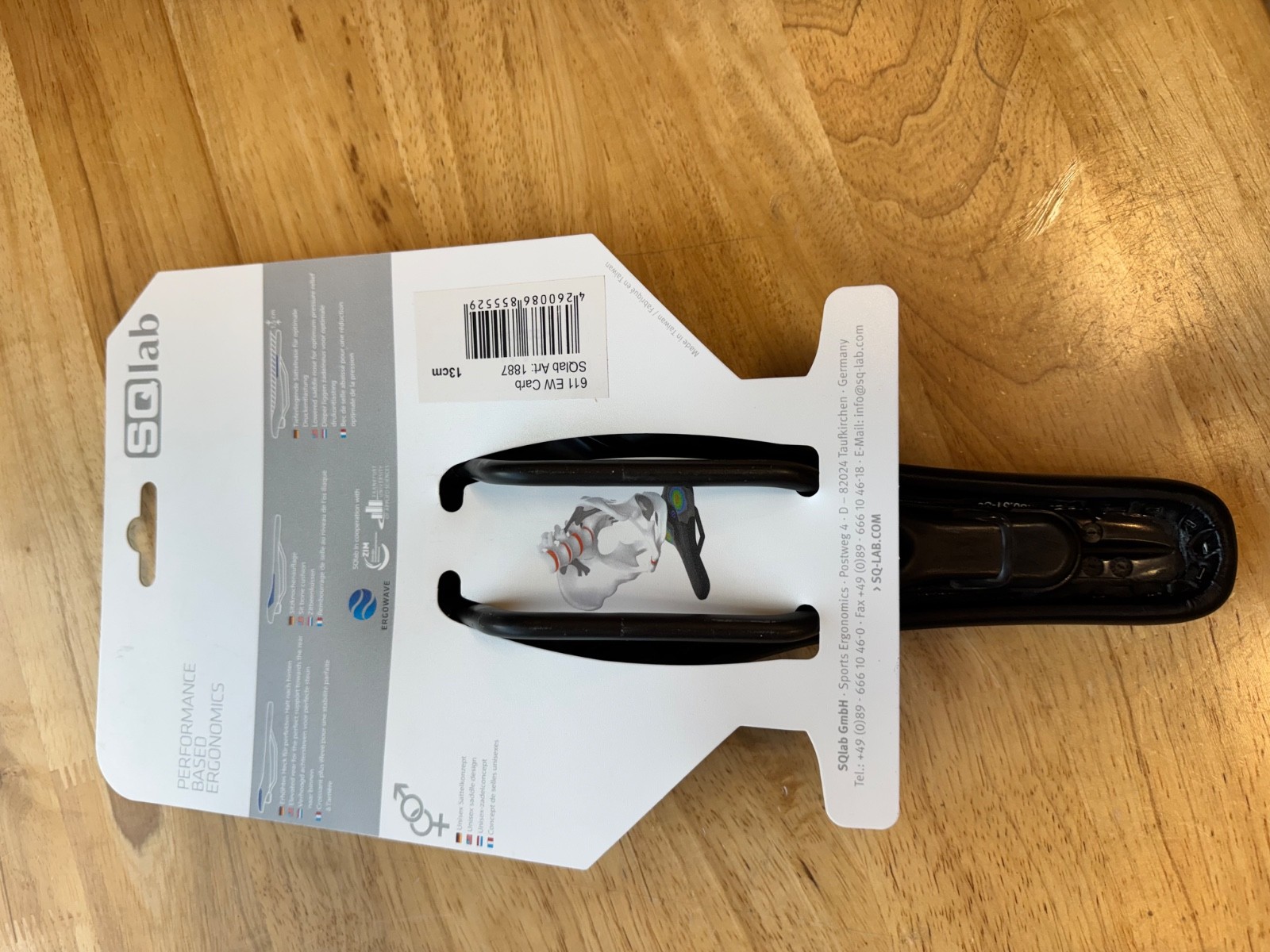 SQlab 611 Ergowave carbon rail 130* saddle, blk