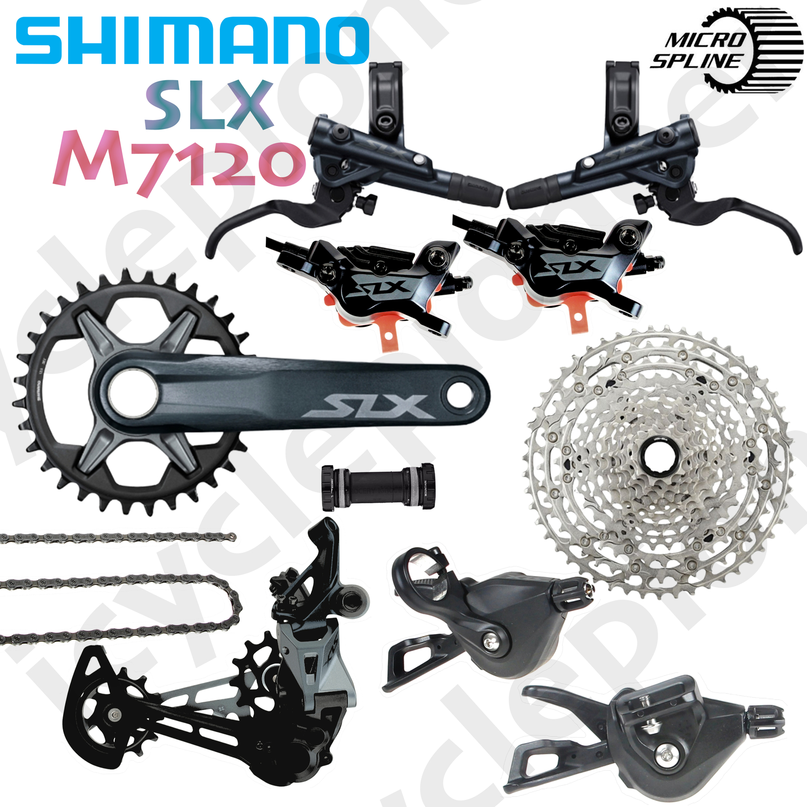 Shimano SLX M7120 M7100 12spd w/MICRO SPLINE M6100 10-51T Cassette Groupset New
