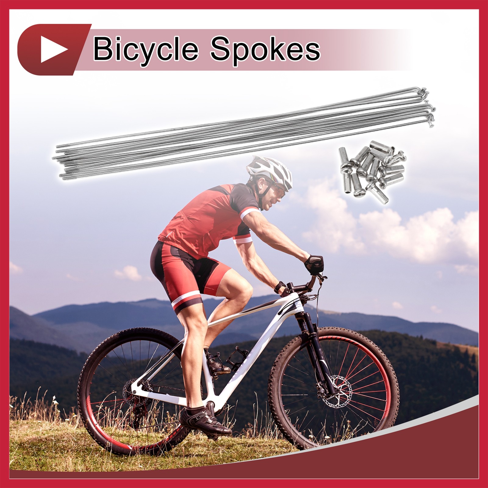 12Set 14G Bicycle Spokes 283mm Bike Wheel Spokes 304 Stainless Steel