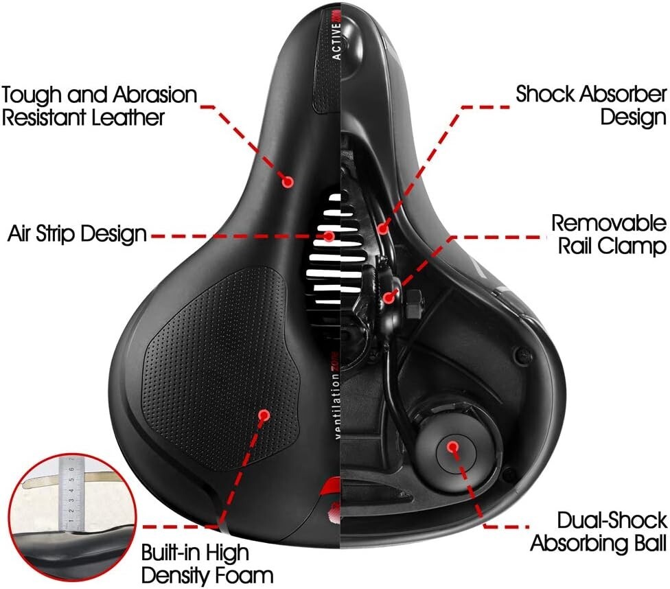 New Bicycle Saddle bike Comfort Wide Soft Bike Seat Sporty Air Cushion men women