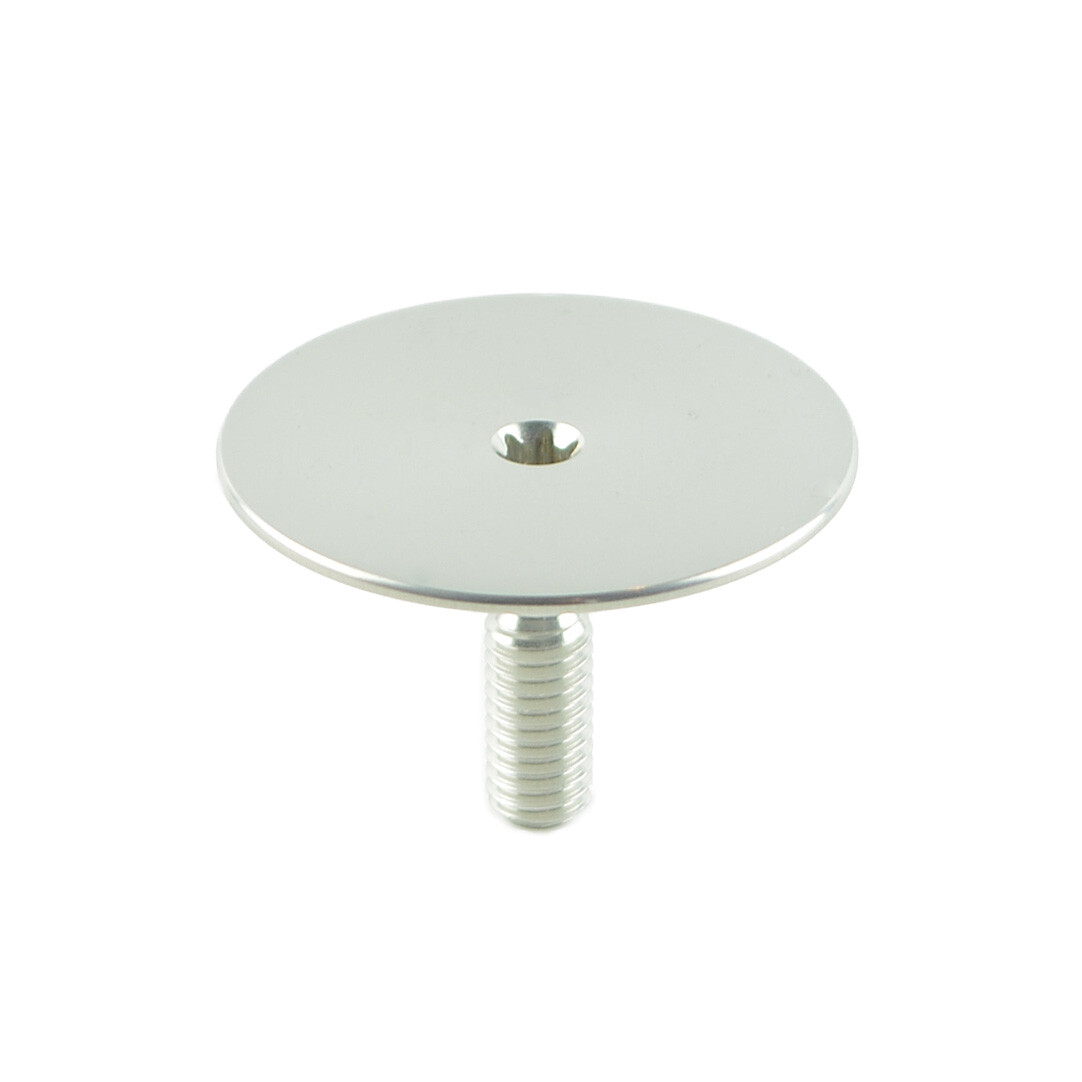 OMNI Racer WORLDS LIGHTEST Alloy Headset Top Cap & Bolt: JUST 3.4 grams!! SILVER