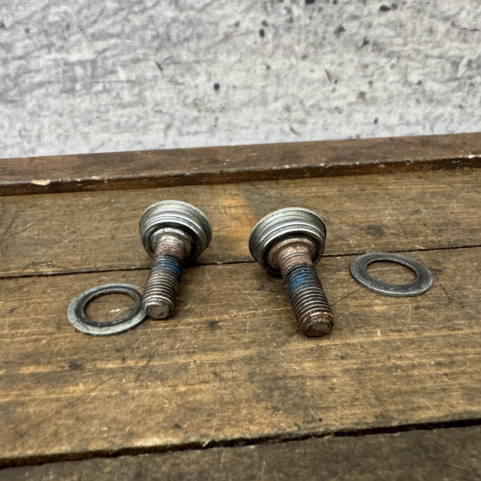 Vintage Campagnolo Crank Arm Fixing Bolts Pair Made in Italy Hex Allen Washers