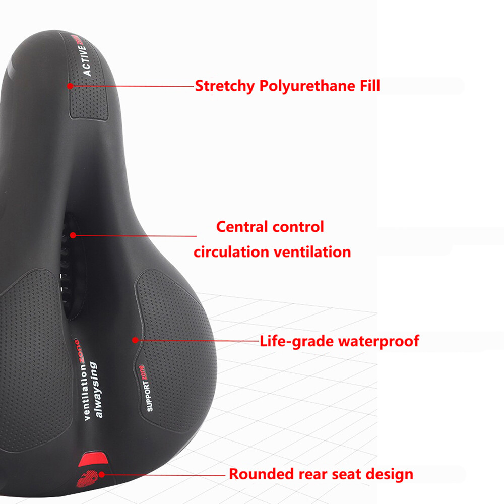 Extra Wide Big Bum Bike Bicycle Saddle Seat Gel Cushion Sporty Soft Comfort Pad