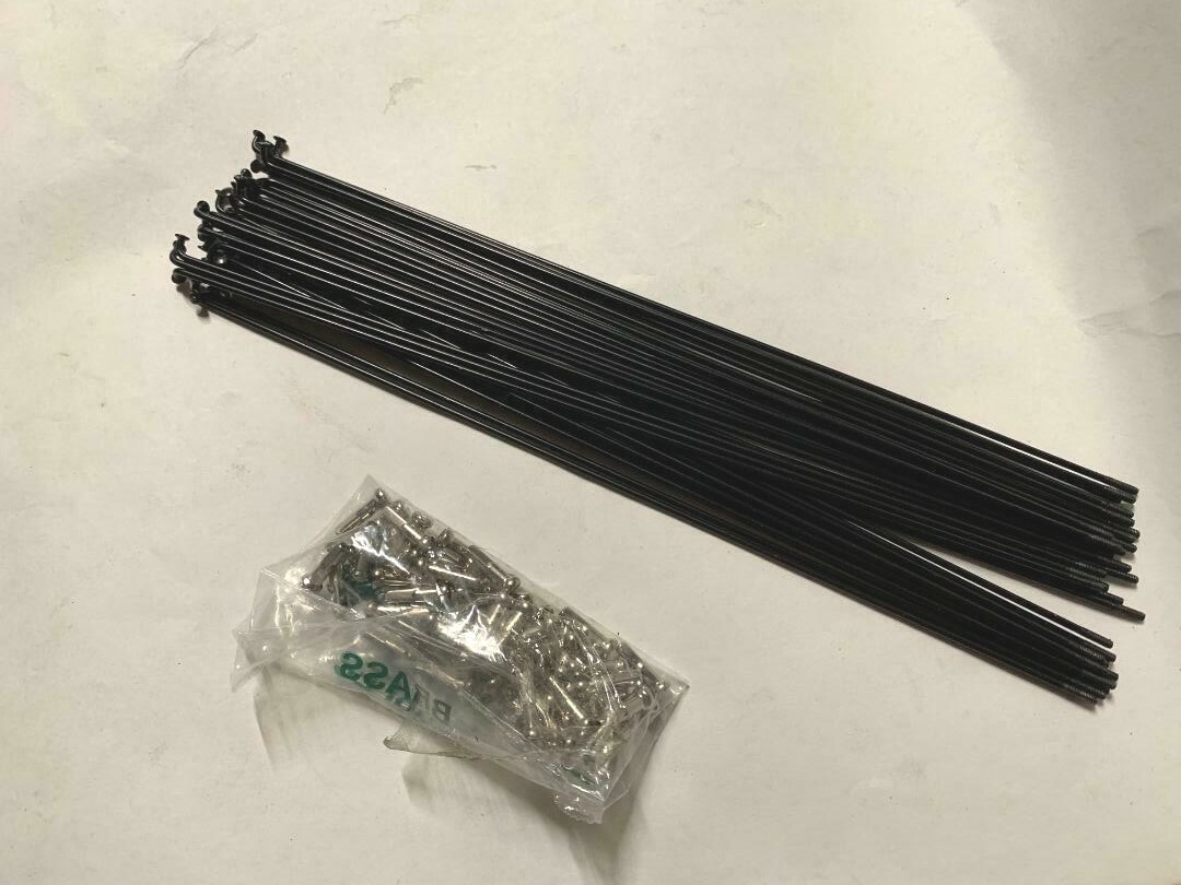 Black 36pcs Bicycle Spokes 14G x 279mm for 29″ FAT Bike Wheel