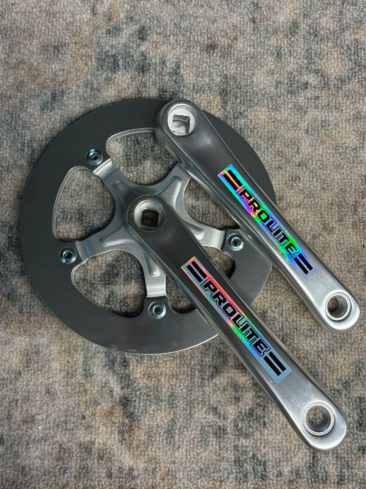 PROLITE Bmx Crank arm set 170mm 130 BCD SQ Taper 44T w/Guard Silver