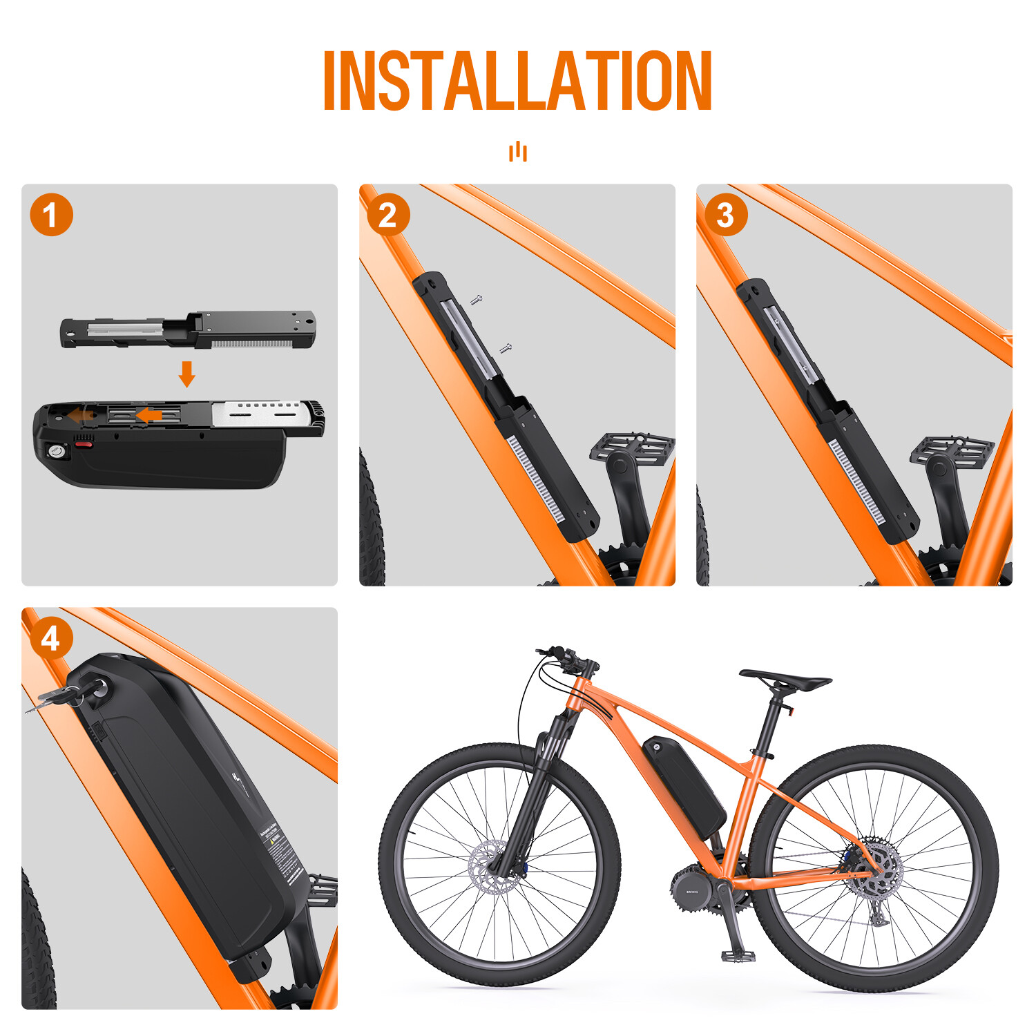 52V 48V Electric Bicycle Ebike Li-oin Battery Rechargeable for 200W-1920W Ebike