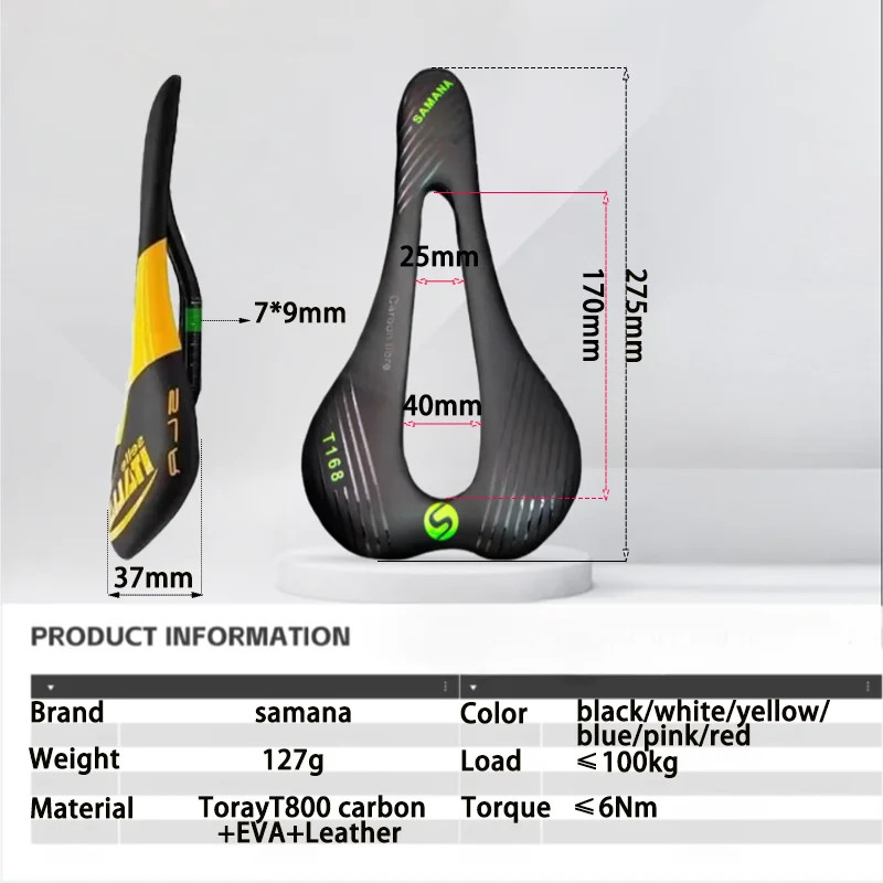 Full Carbon Fiber Bike Saddle Ultralight MTB Road Racing Seat Open Superflow
