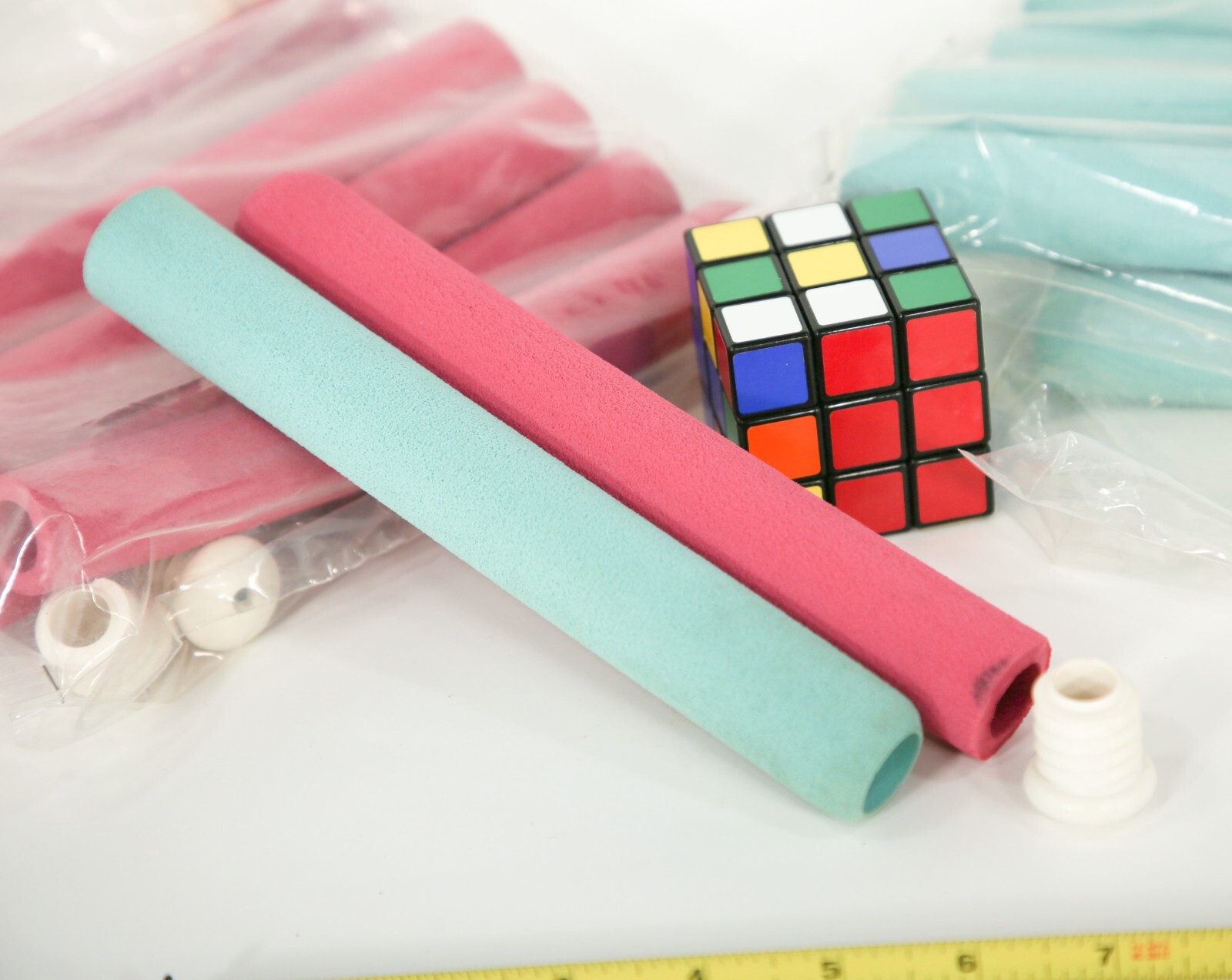 Vintage PADDED FOAM HANDLEBAR GRIPS for Drop Down Bars, Choice Pink or Teal, NOS