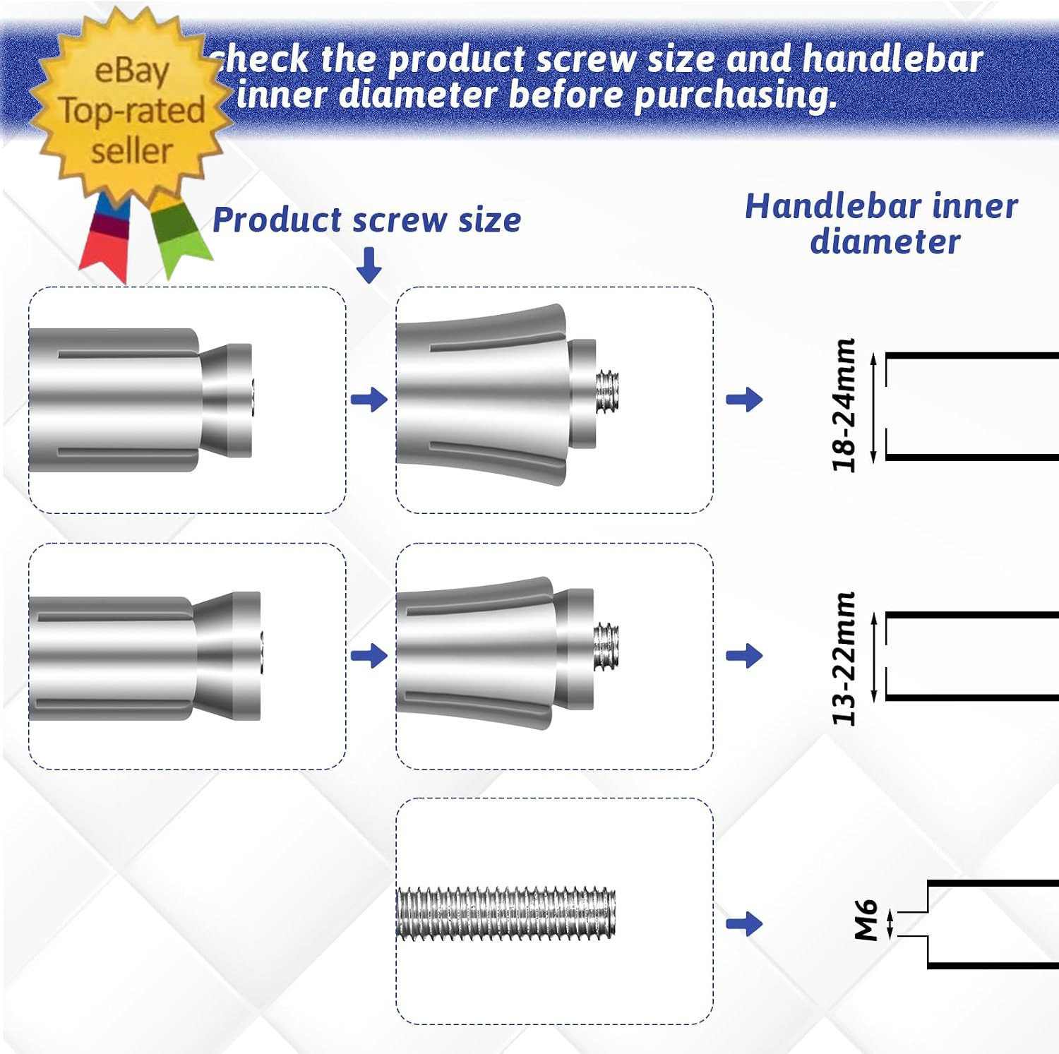 2 Pack Motorcycle Bar Ends Mounting Screw Set Universal 13Mm-24Mm Handlebar Expa
