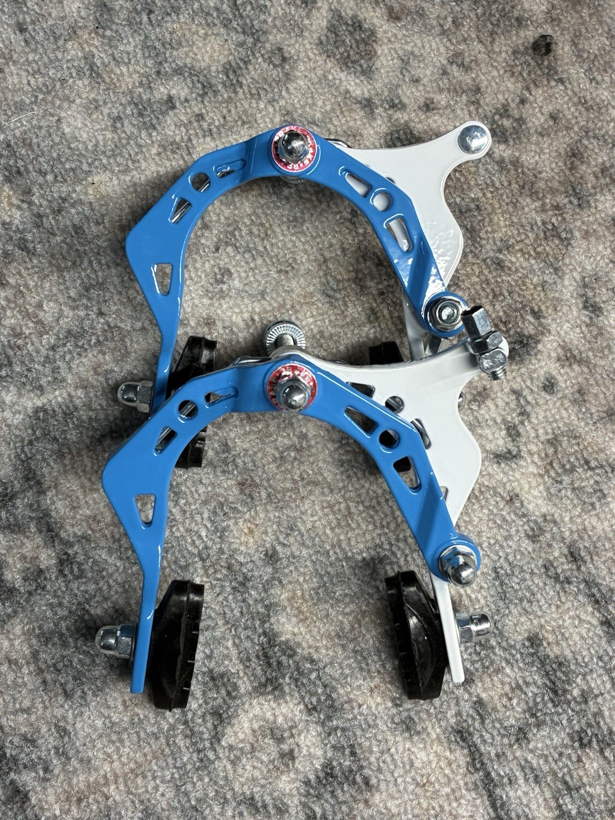 Hard Luck Bmx Ladder Bar Caliper Brake set Front/Rear Blue/White Old School Bmx