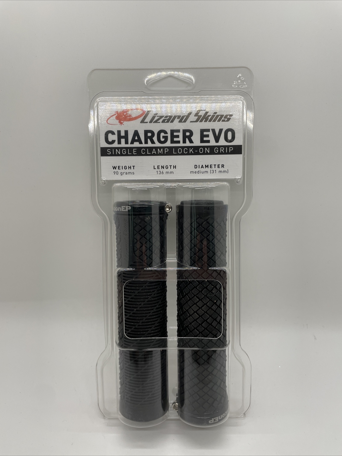 Lizard Skins Charger Evo Single Clamp Lock On Grips 136mm 90gms Medium Jet Black