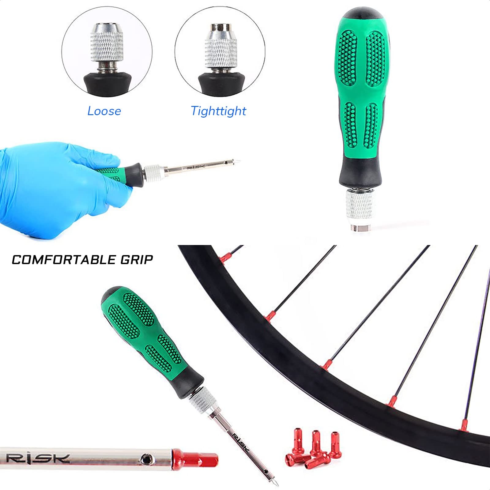 KIEVODE Bike Nipple Driver Tool for Wheel Spoke Lacing and 16*10*1cm, Green