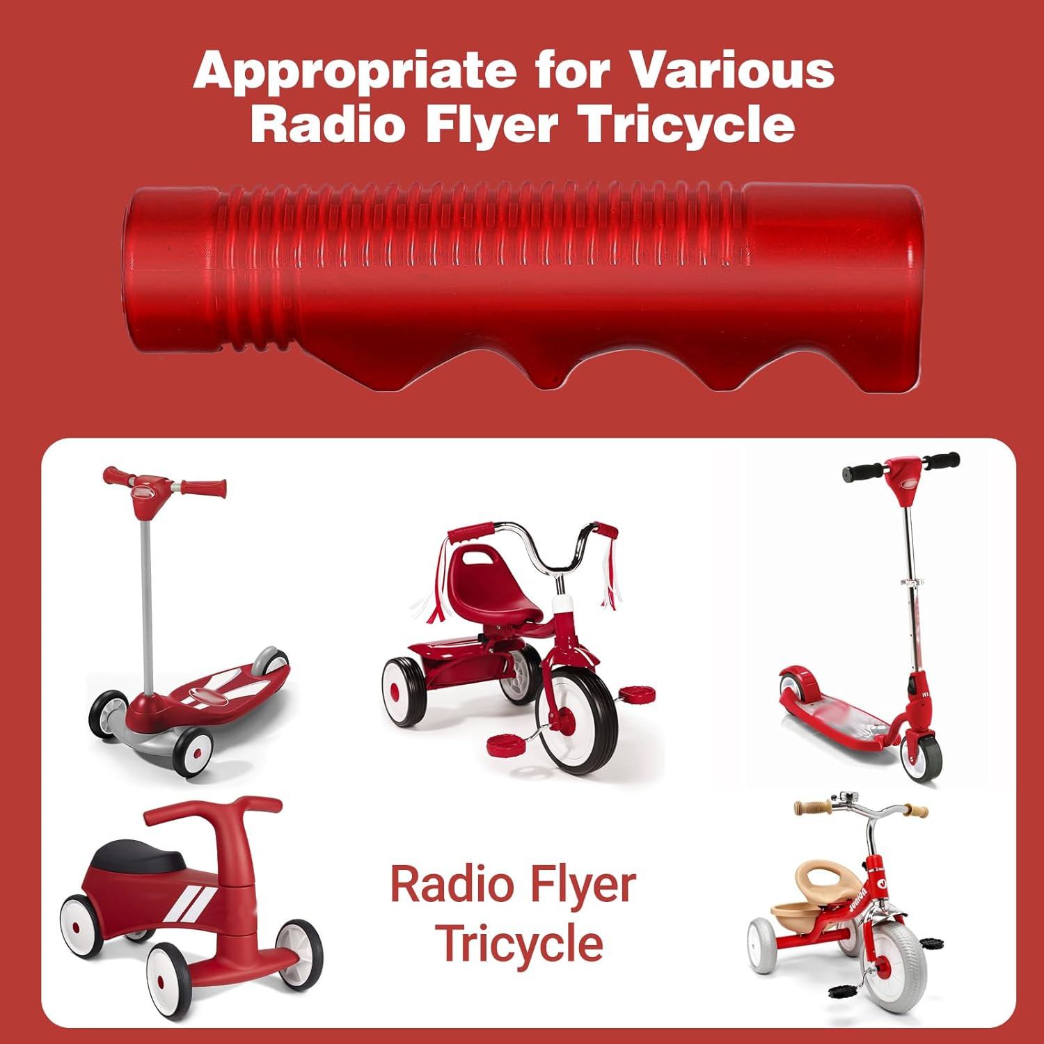 Handlebar Grips Compatible with Radio Flyer TricycleTricycle Handlebar Grips 3/