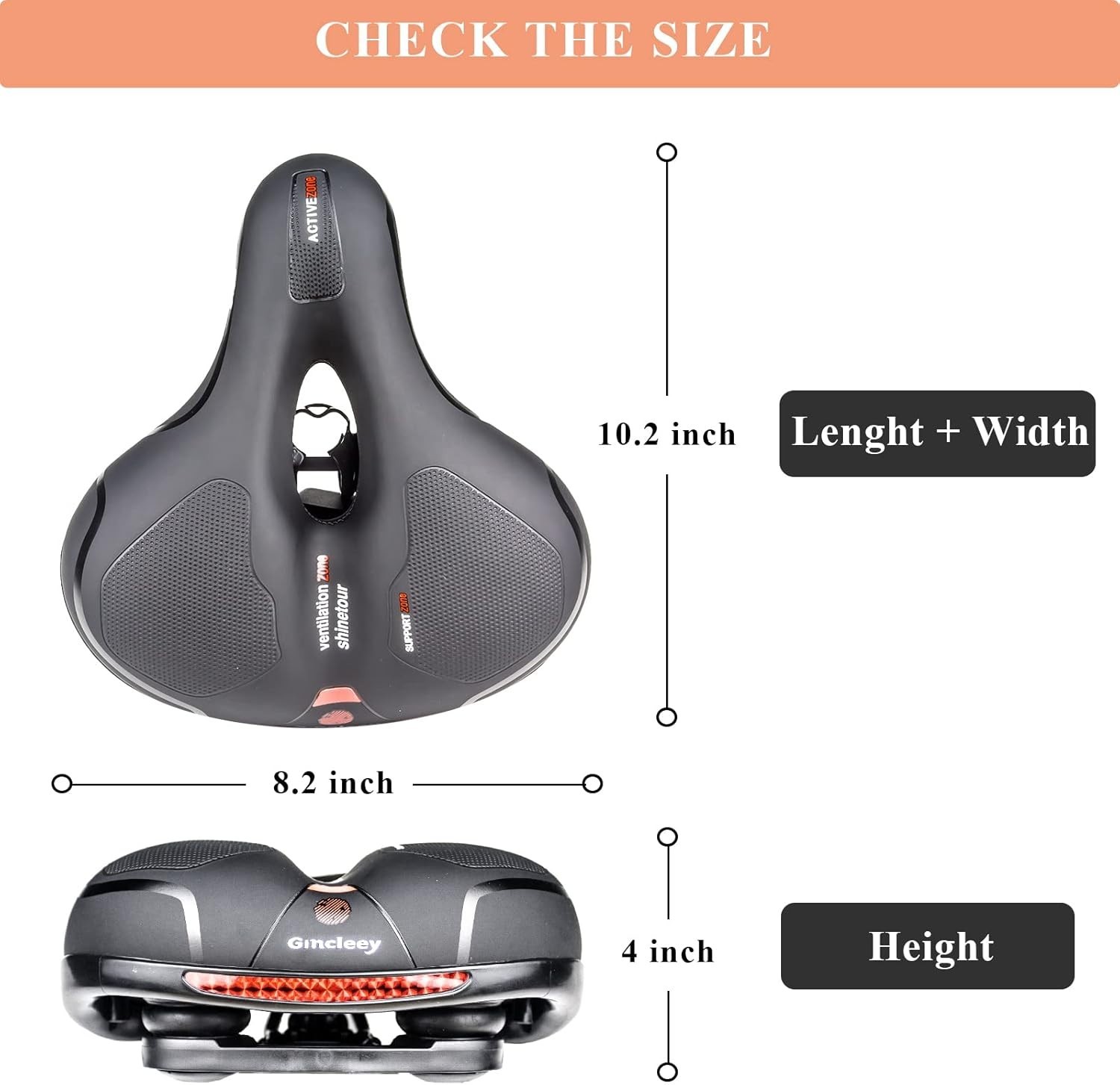 Comfort Memory Foam Bike Seat for Men & Women – Shock-Absorbing, Wide Bicycle…