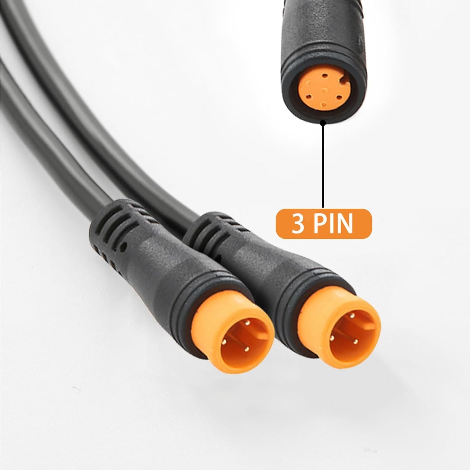Y-Split Extension Cable 1T2 Wire 3pin with Waterproof Connector for Ebike Lig…