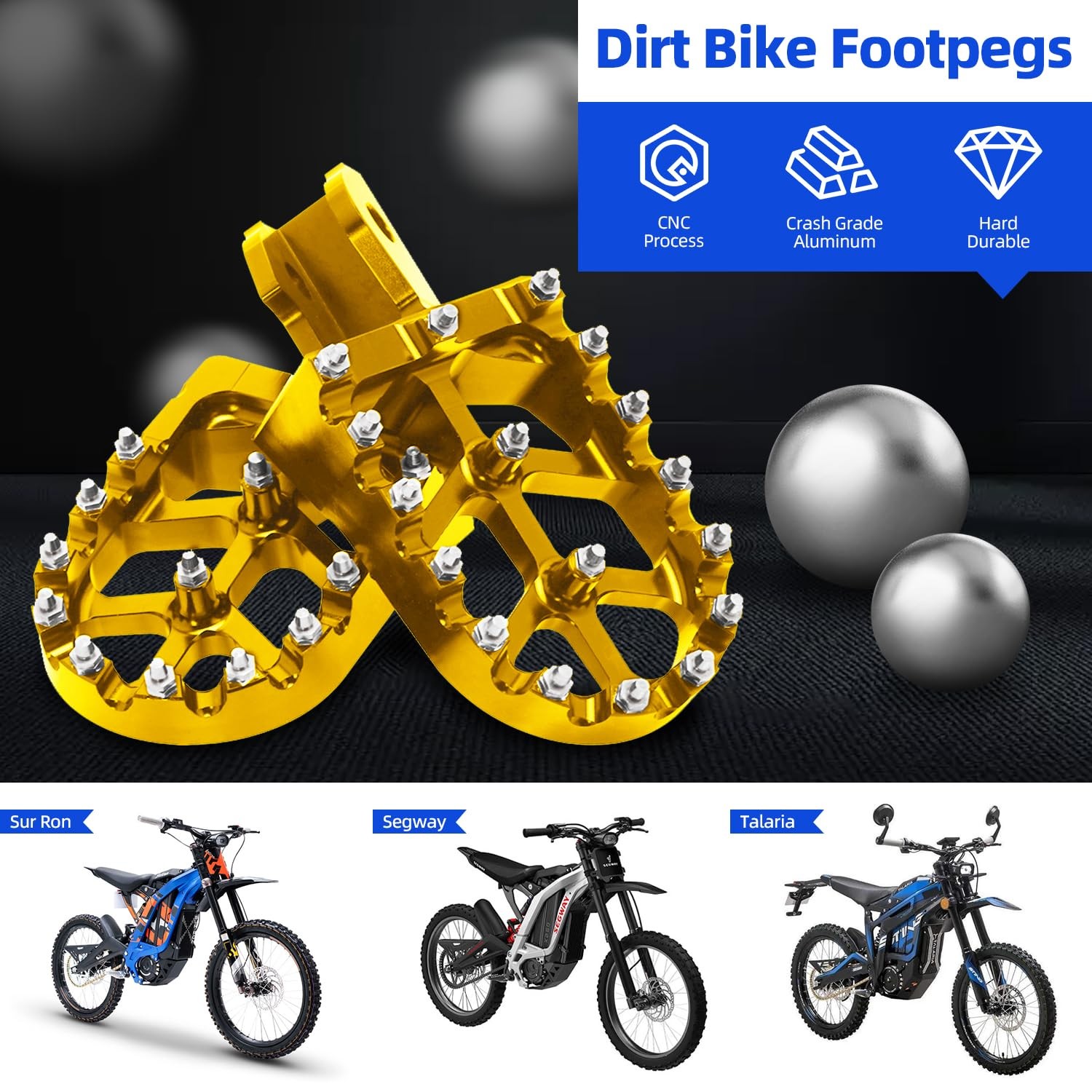Dirt Bike Foot Pegs Motorcycle Footpegs Foot Pedals Rests CNC Footrests for