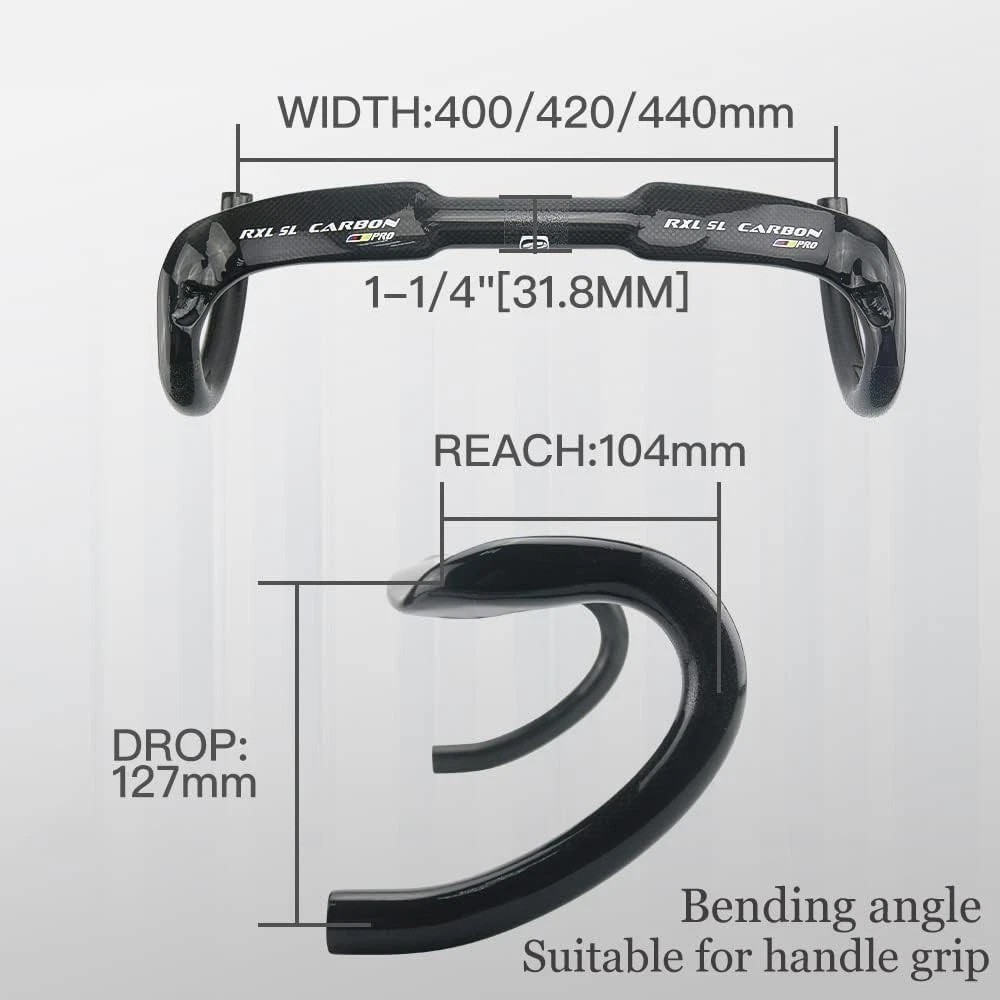 Lightweight Carbon Fiber Drop Handlebars 42mm Handlebar 31.8