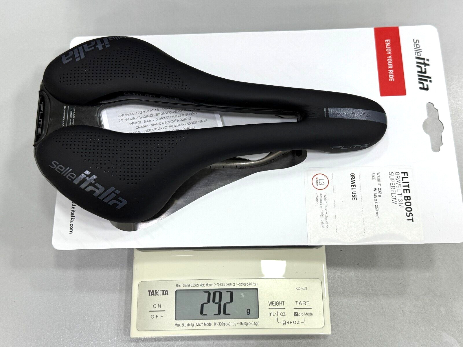 Selle Italia Flite Boost Gravel Ti316 Superflow L3(145x250mm) Saddle Black