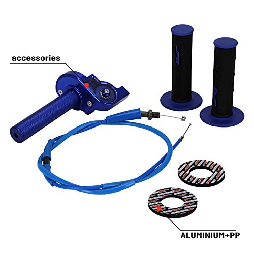 Motorcycle Throttle Assembly,7/8″ 22mm Quick Twist Throttle Grips Normal Blue